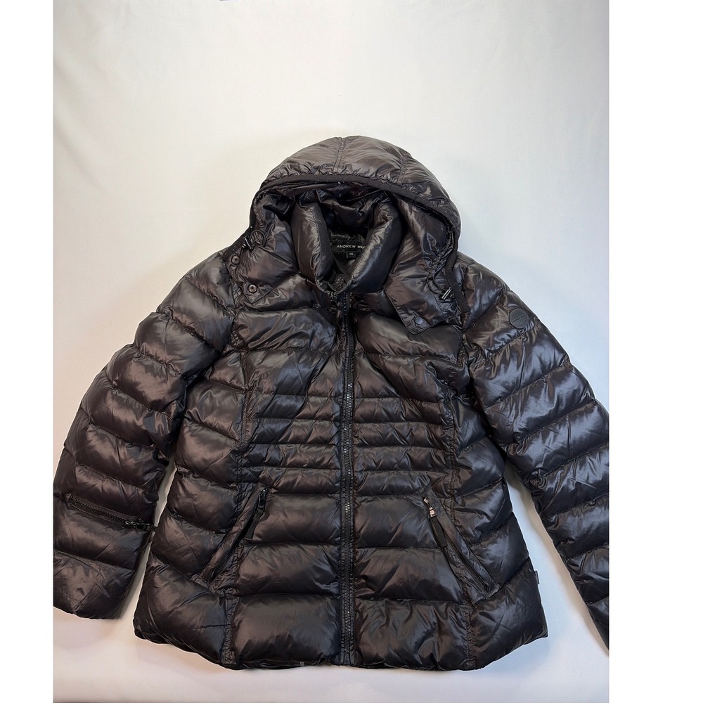 Andrew Marc Women 650 Fill Power 0 Degree Puffer Jacket Black XXL Hooded